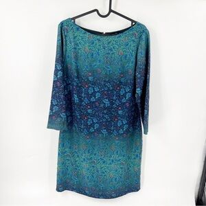✅ MARCHESA VOYAGE Floral Blue & Green Print Dress SIZE 6